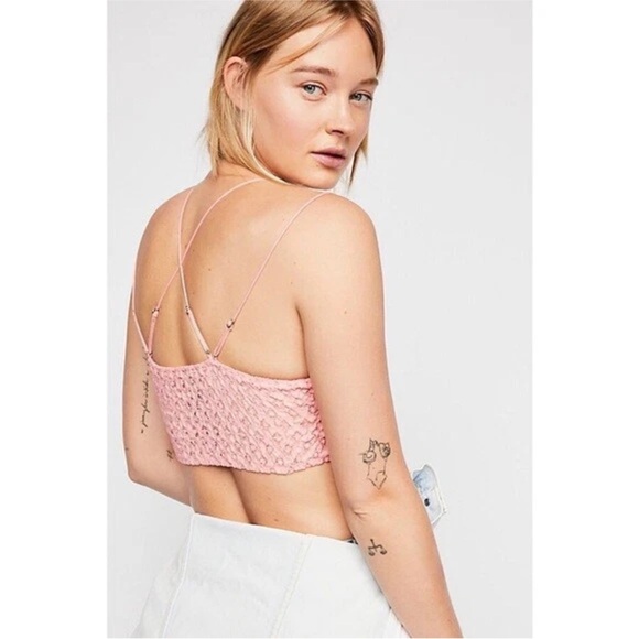 Free People Adella Pink Lace Bralette - Picture 2 of 4